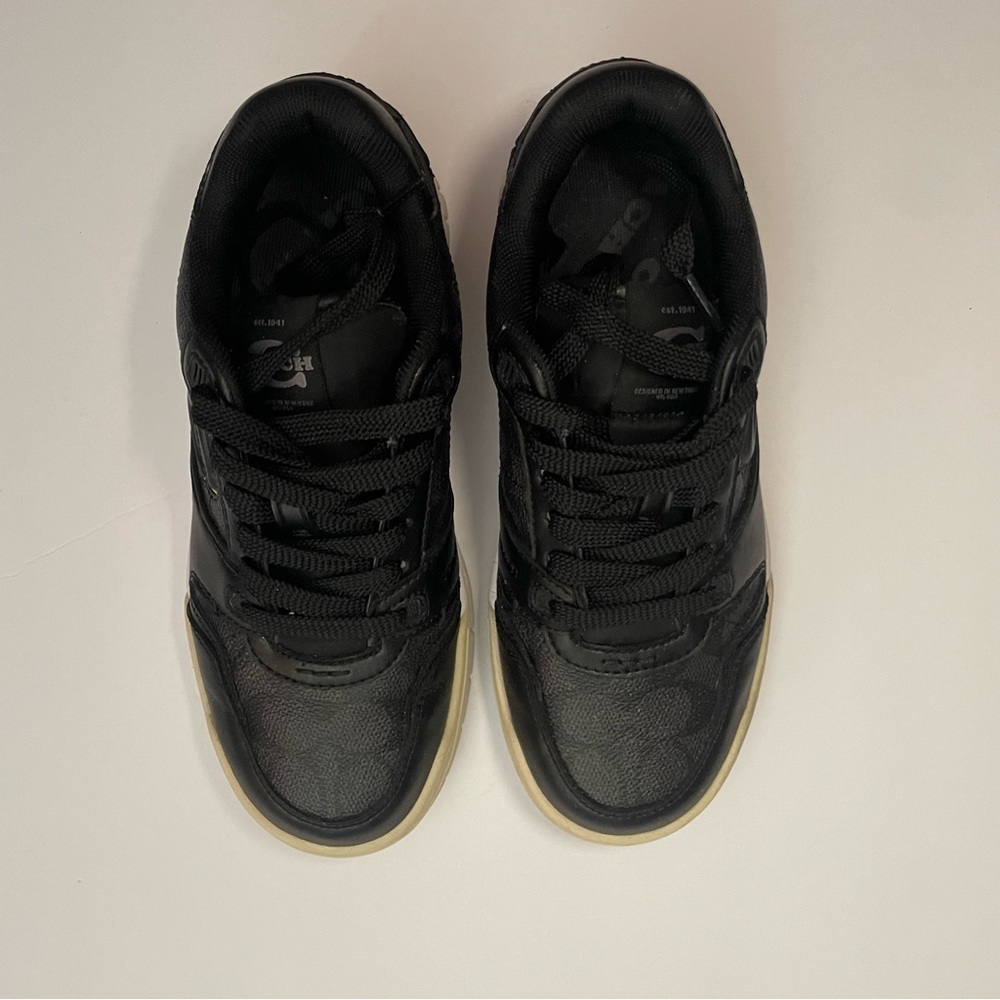 Coach Soho Sneakers Black Signature Canvas Women Size 7 - Picture 3 of 5